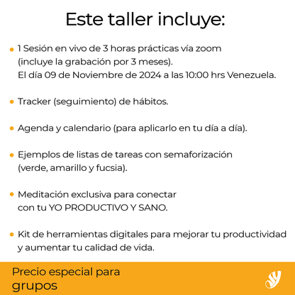 Taller Práctico PYG. Camino a la productividad y la gestión del tiempo.